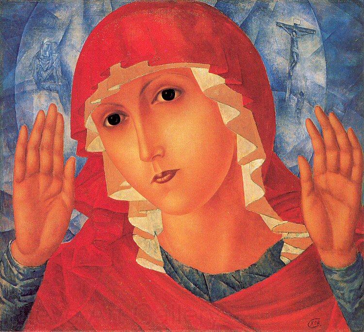 Petrov-Vodkin, Kozma Our Lady- Tenderness of Cruel Hearts Norge oil painting art